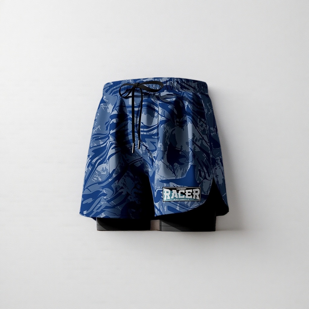 Blue camouflage pattern sports shorts, quick-drying and breathable, men's and women's summer casual fitness shorts Application Scenario