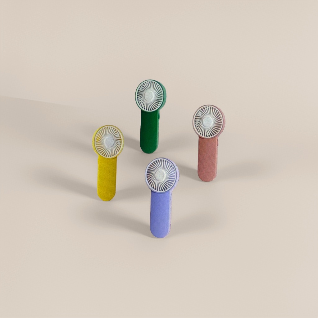 The colorful mini handheld fan is compact, portable, silent, and can be charged via USB for cooling in summer Application Scenario