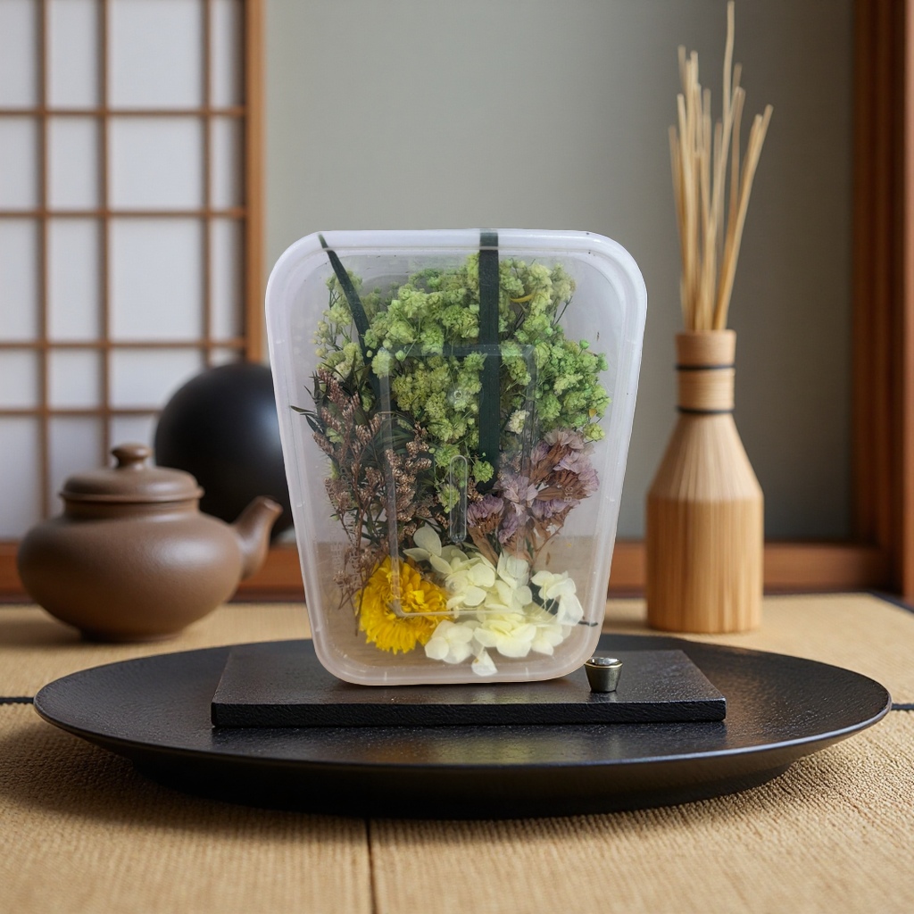 透明塑料盒装干花束 永生花装饰摆件 客厅卧室桌面花艺