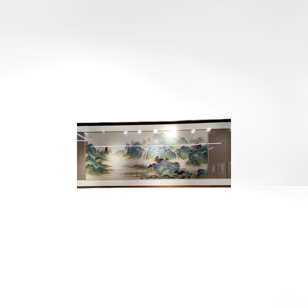 青绿山水画装饰画客厅挂画新中式国风壁画无框卷轴
