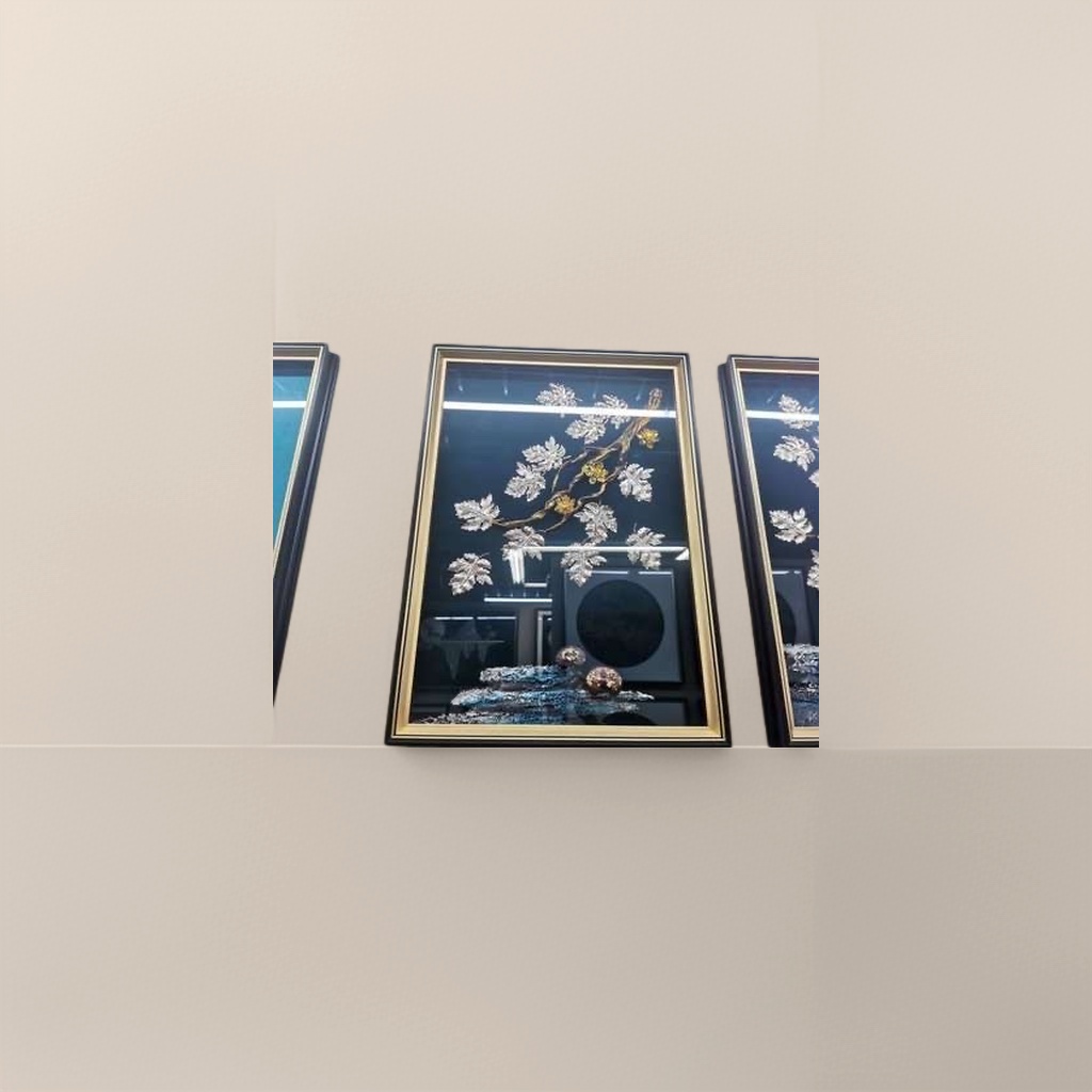黑色边框枝叶果实装饰画 客厅卧室挂画简约北欧风