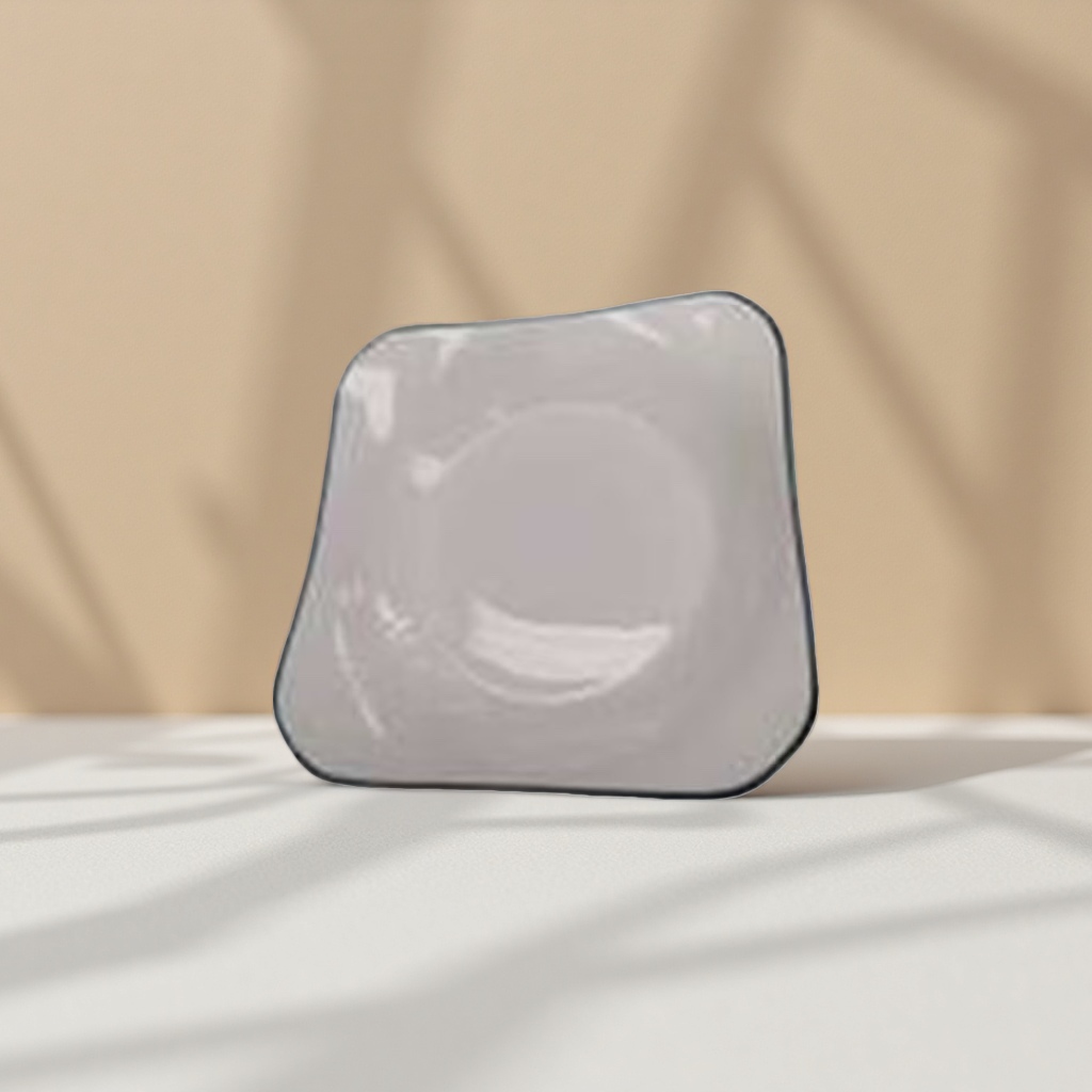 白色方形陶瓷盘子 家用简约餐盘 盛菜果盘 25cm