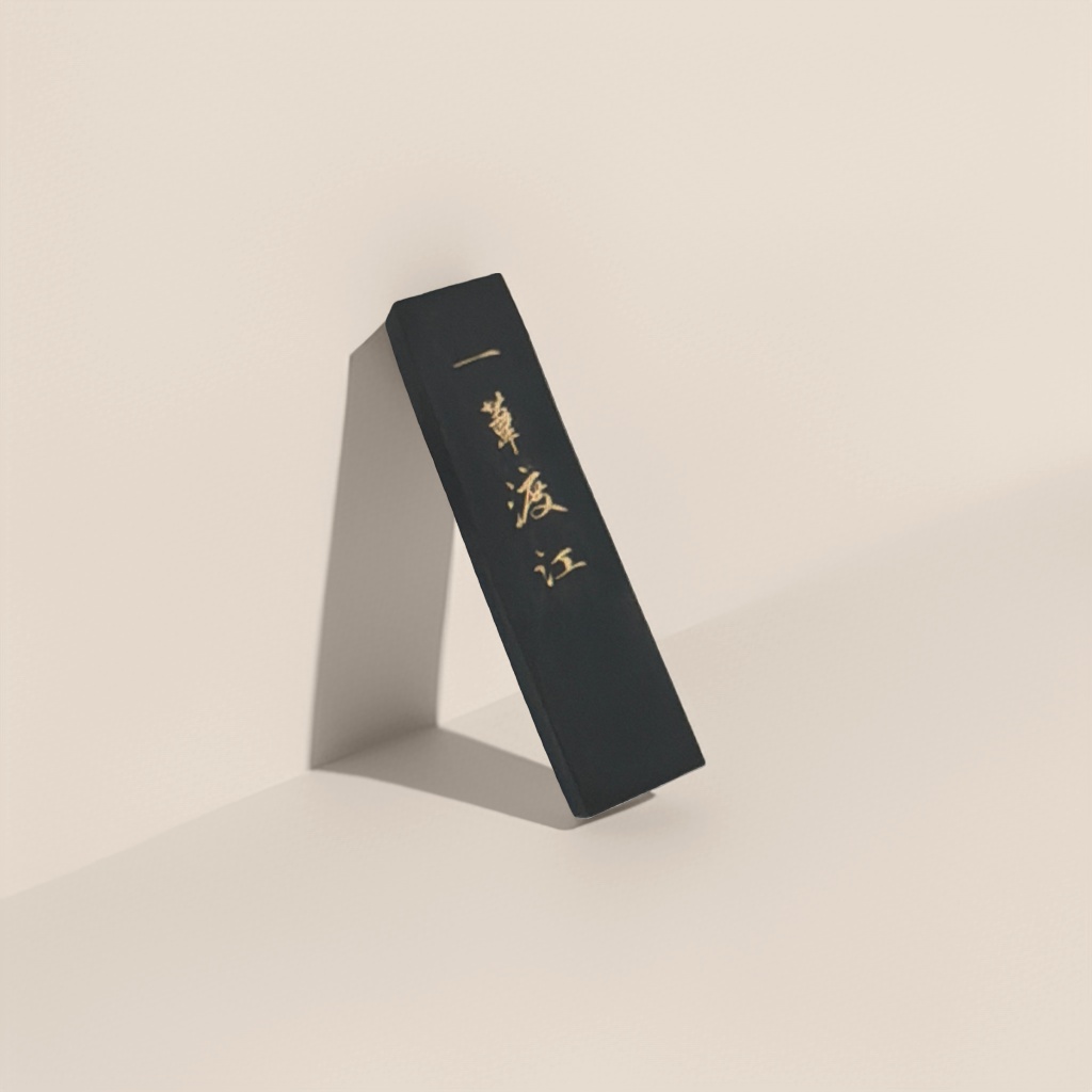 A set of ink writing tools for calligraphy practice with black ink strips and wooden bases Specification image