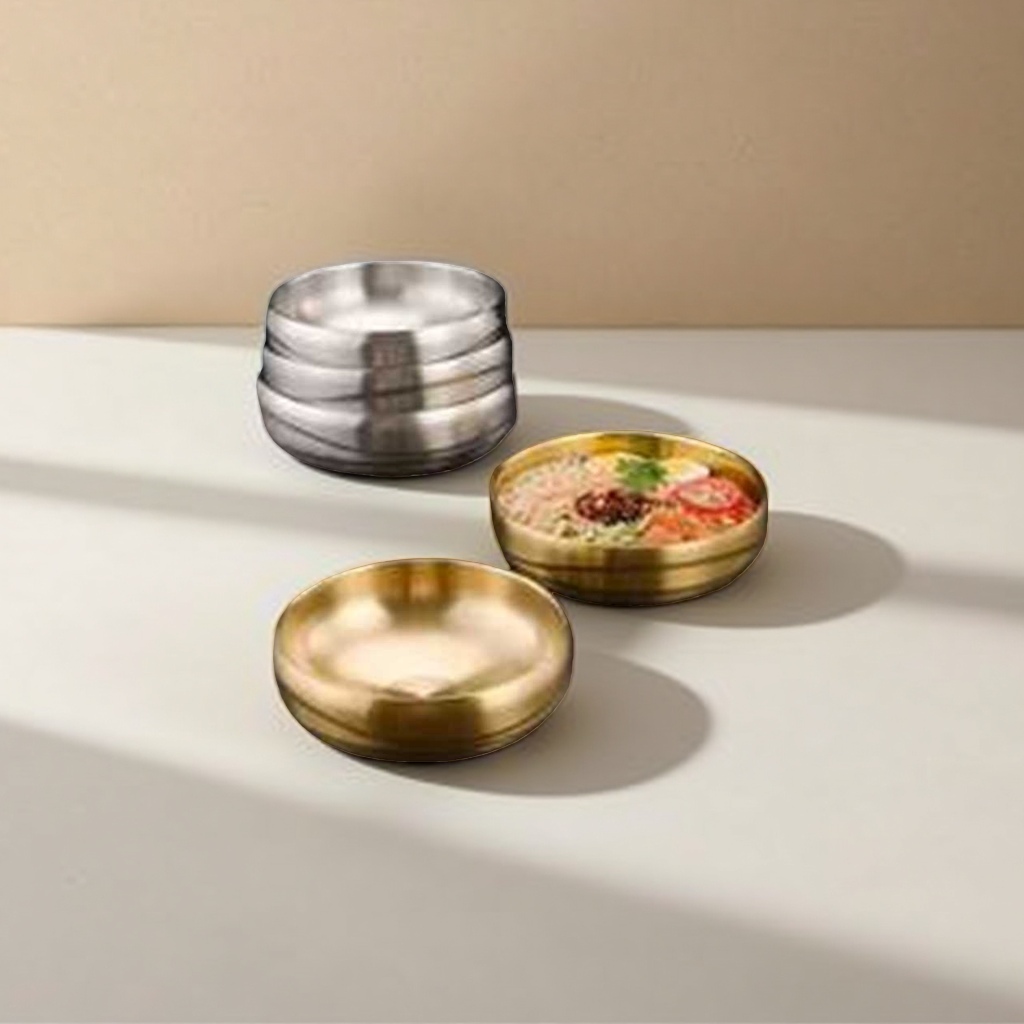 Oro acero inoxidable plato de pasta fría plato de pasta mezclado coreano antiescaldante engrosado gran capacidad Specification image