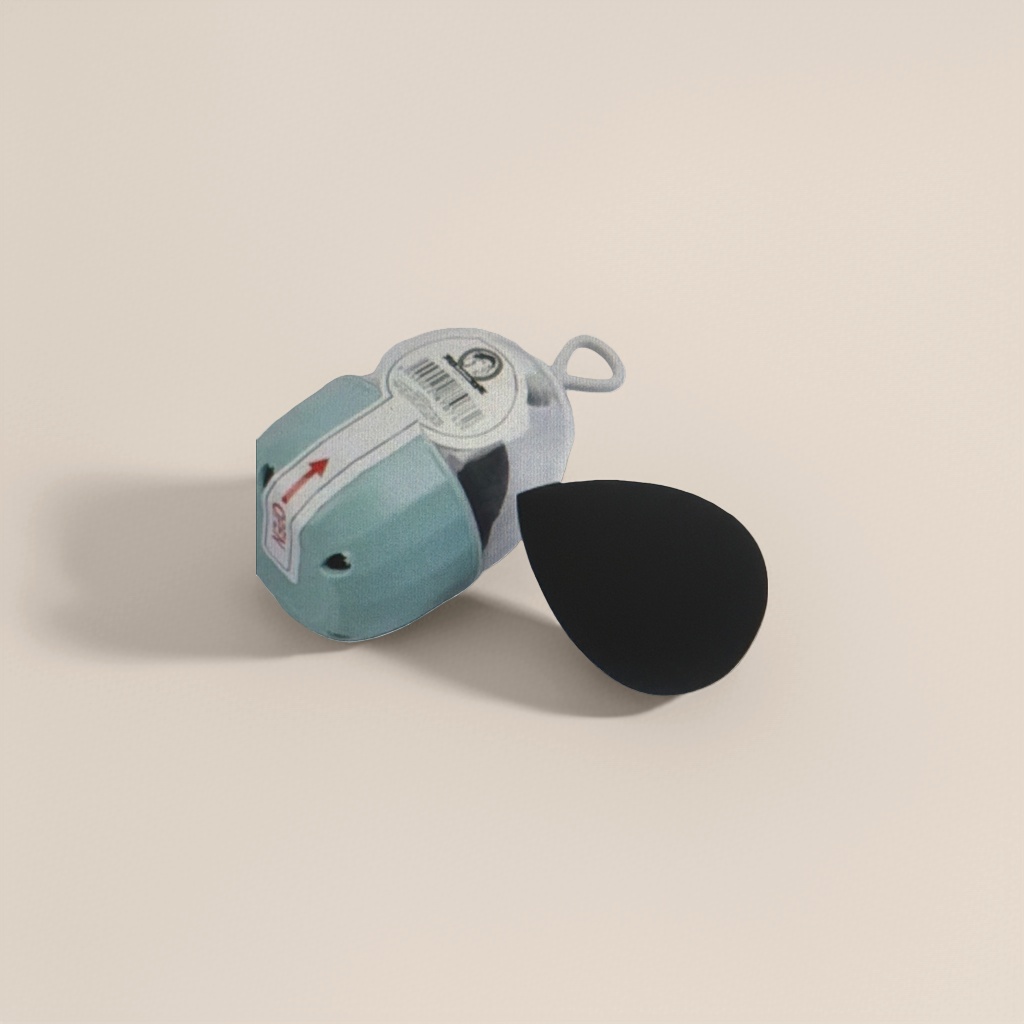 A portable pencil sharpener set for students with a light green pencil sharpener and a black sponge eraser