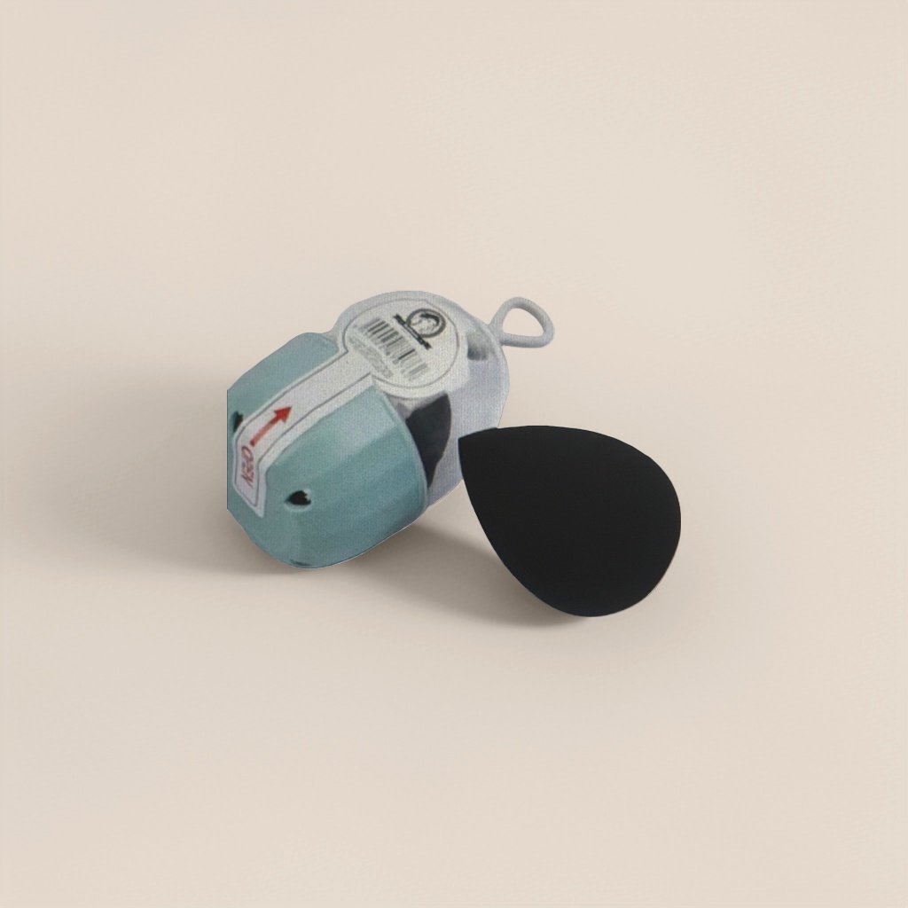 A portable pencil sharpener set for students with a light green pencil sharpener and a black sponge eraser details Picture