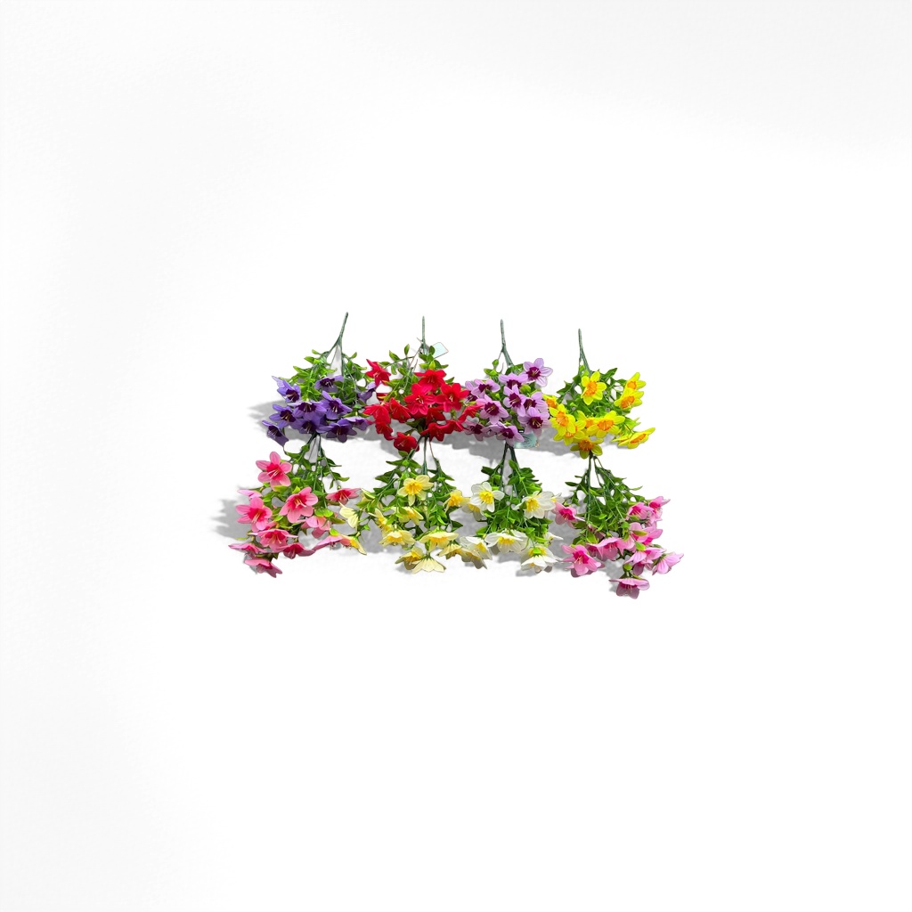 Simulación de color pequeño narciso ramo decoración de interiores decoración de boda arreglo de casa conjunto de flores Specification image