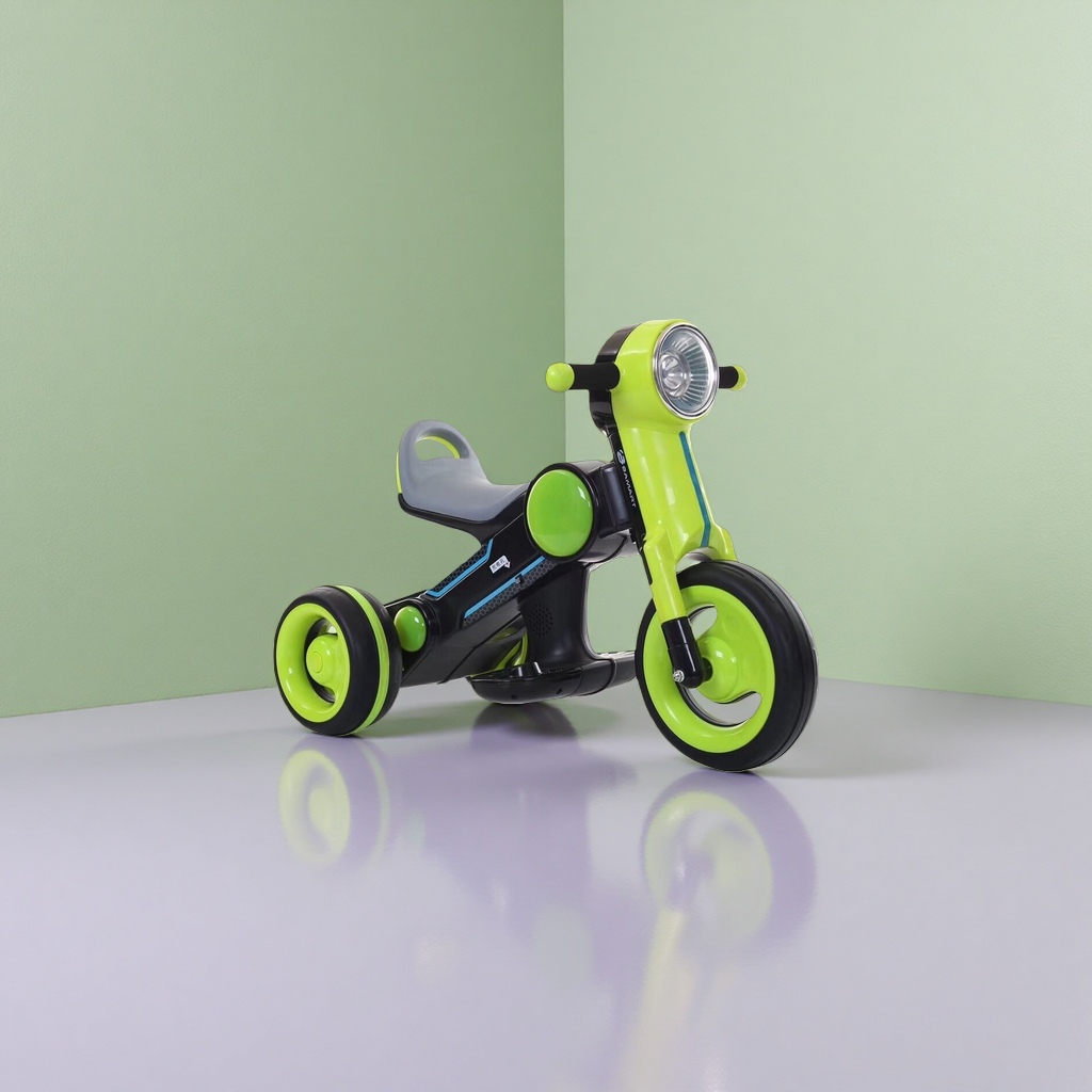 Трехколесный мотоцикл green kids с дистанционным управлением может содержать музыку в безопасной окружающей среде Application Scenario