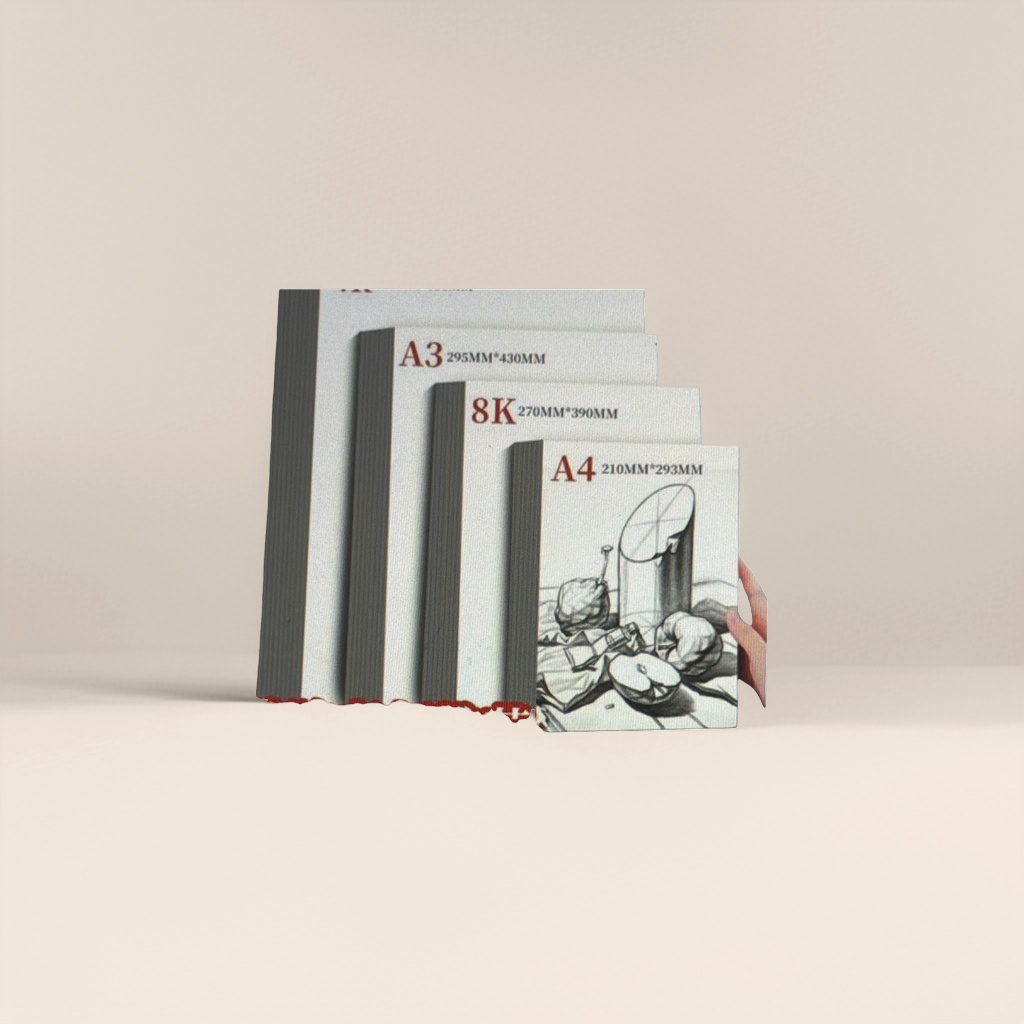 White drawing paper for still life sketches, available in 8K to 16K single sheets Specification image