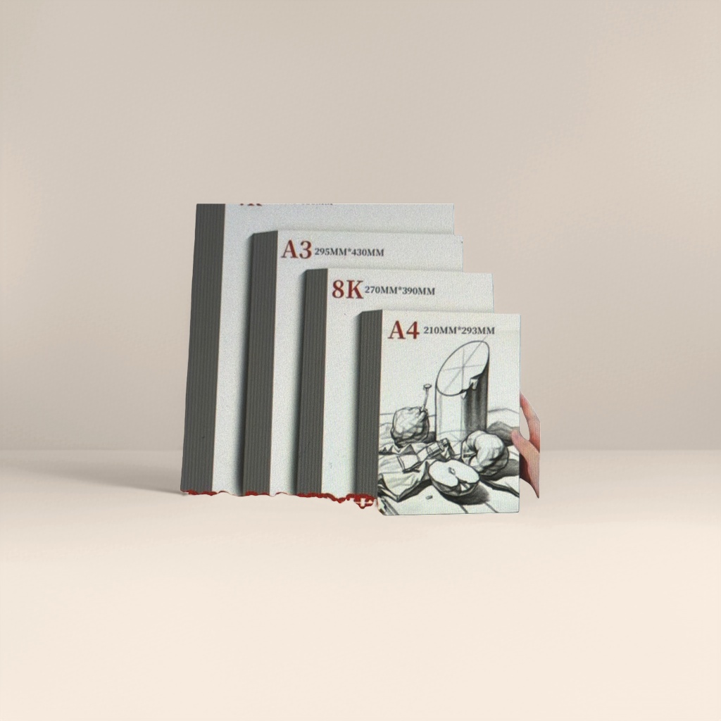 White drawing paper for still life sketches, available in 8K to 16K single sheets Application Scenario