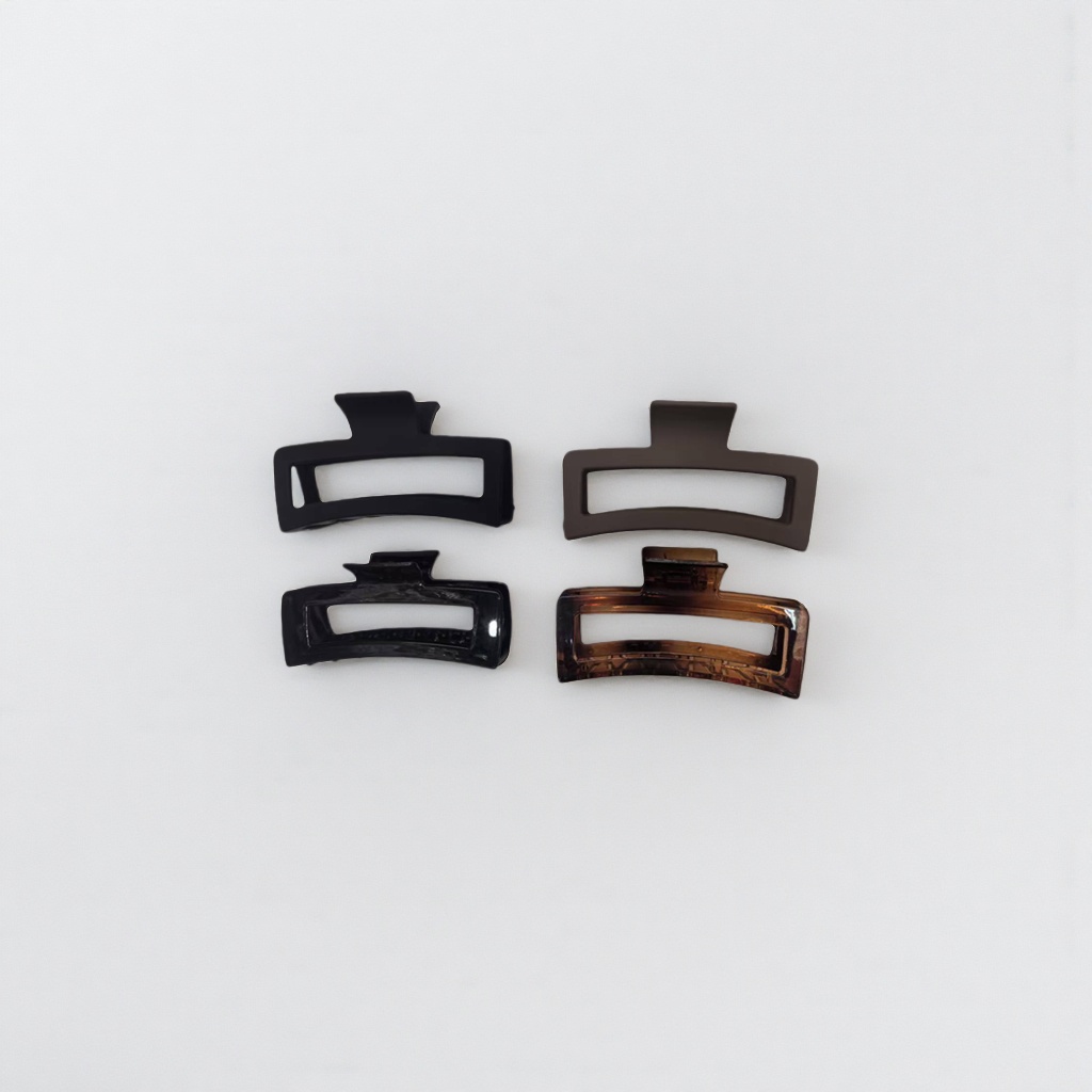 黑色棕色亮黑玳瑁色塑料抓夹四色发夹180g