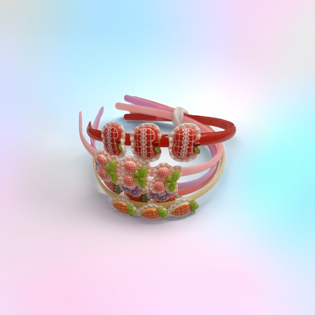 彩色水果造型发箍细节图