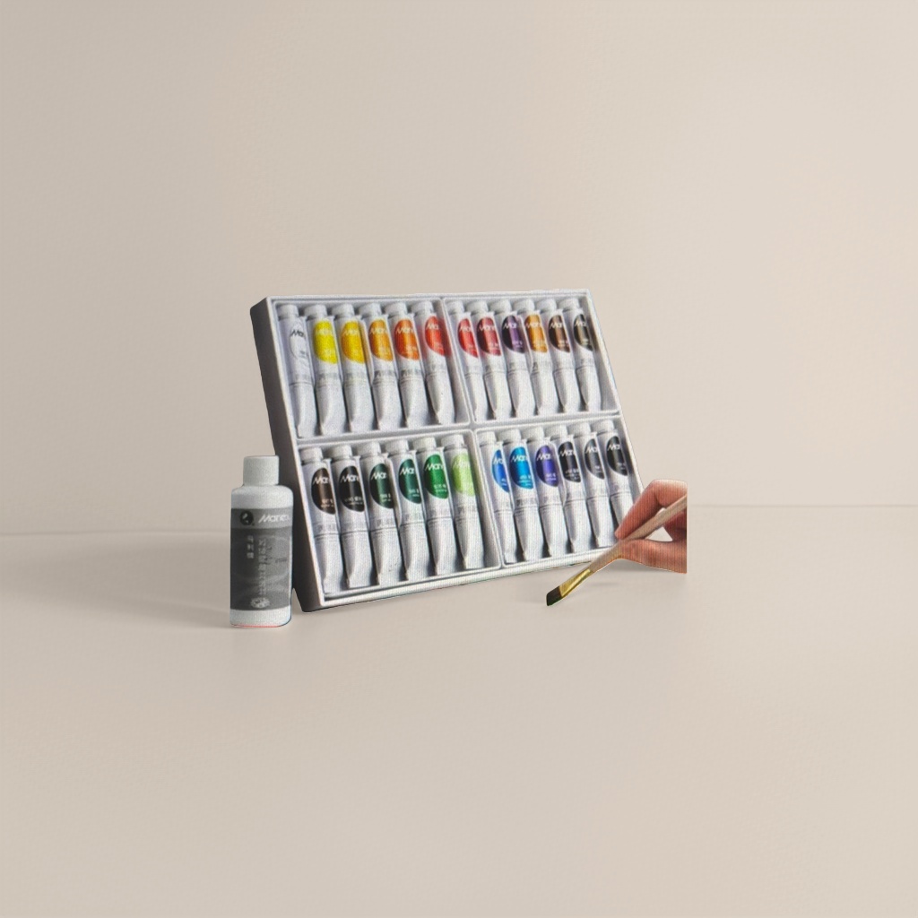 Colored paint tube set, 24-color watercolor acrylic oil paint, children and students' painting tools Specification image