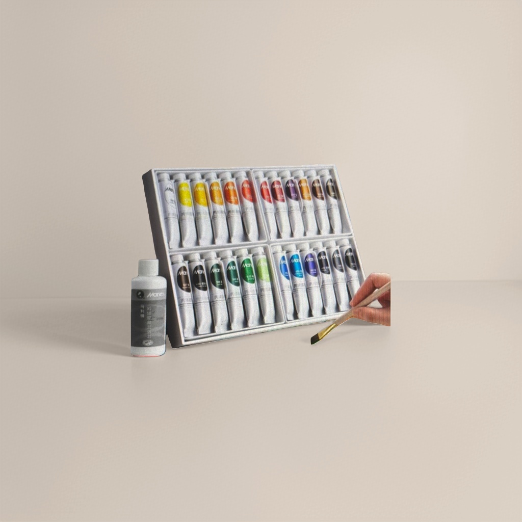 Colored paint tube set, 24-color watercolor acrylic oil paint, children and students' painting tools details Picture