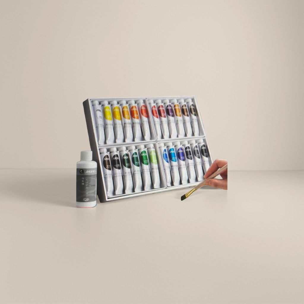 Colored paint tube set, 24-color watercolor acrylic oil paint, children and students' painting tools