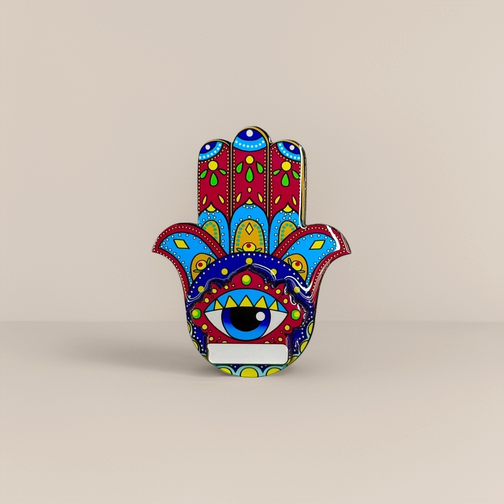 طلاء يدوي ملونة ذات عيون كبيرة في المنتصف، وملصق مبدع للثلاجة Specification image