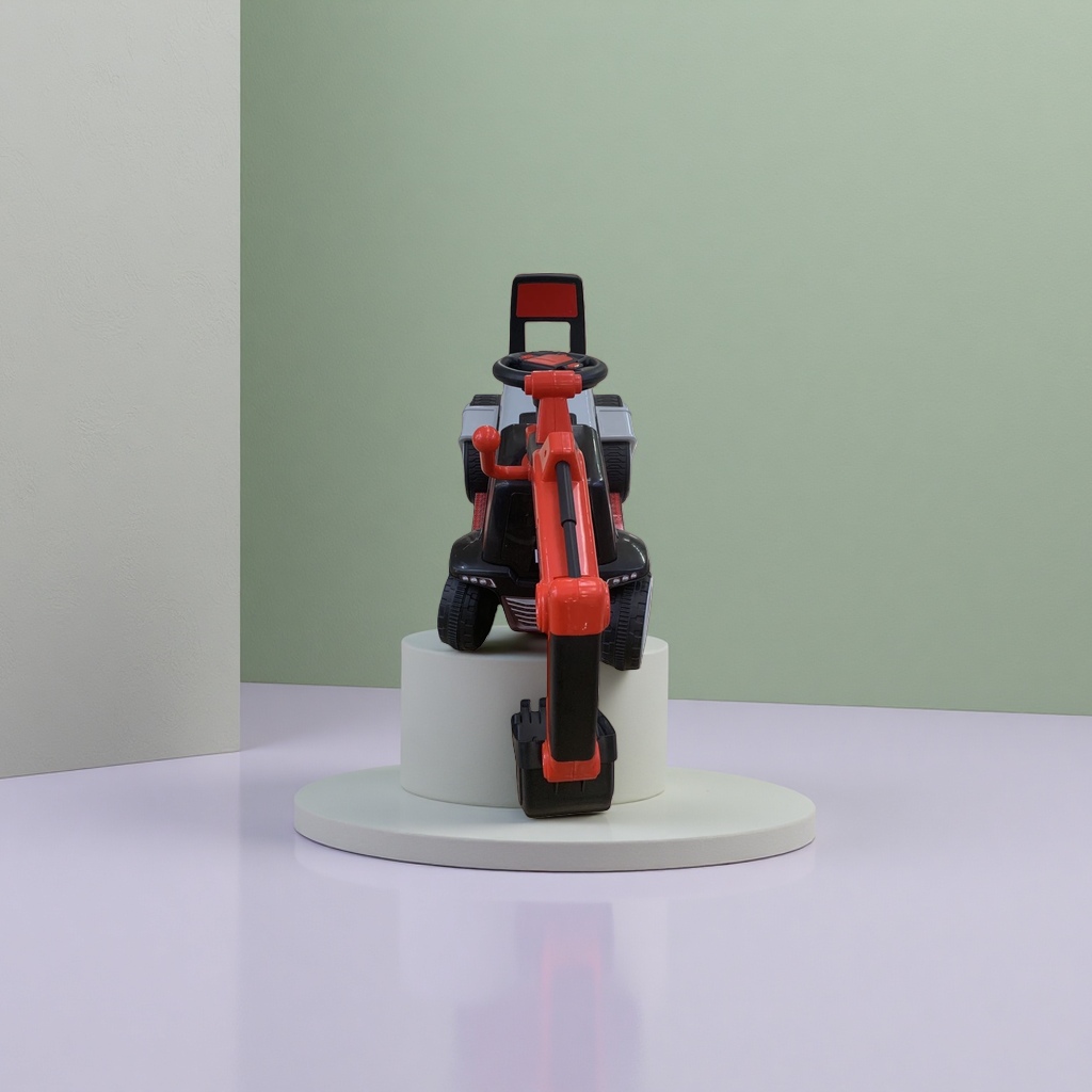 红色挖掘机玩具车儿童益智工程车仿真遥控挖机