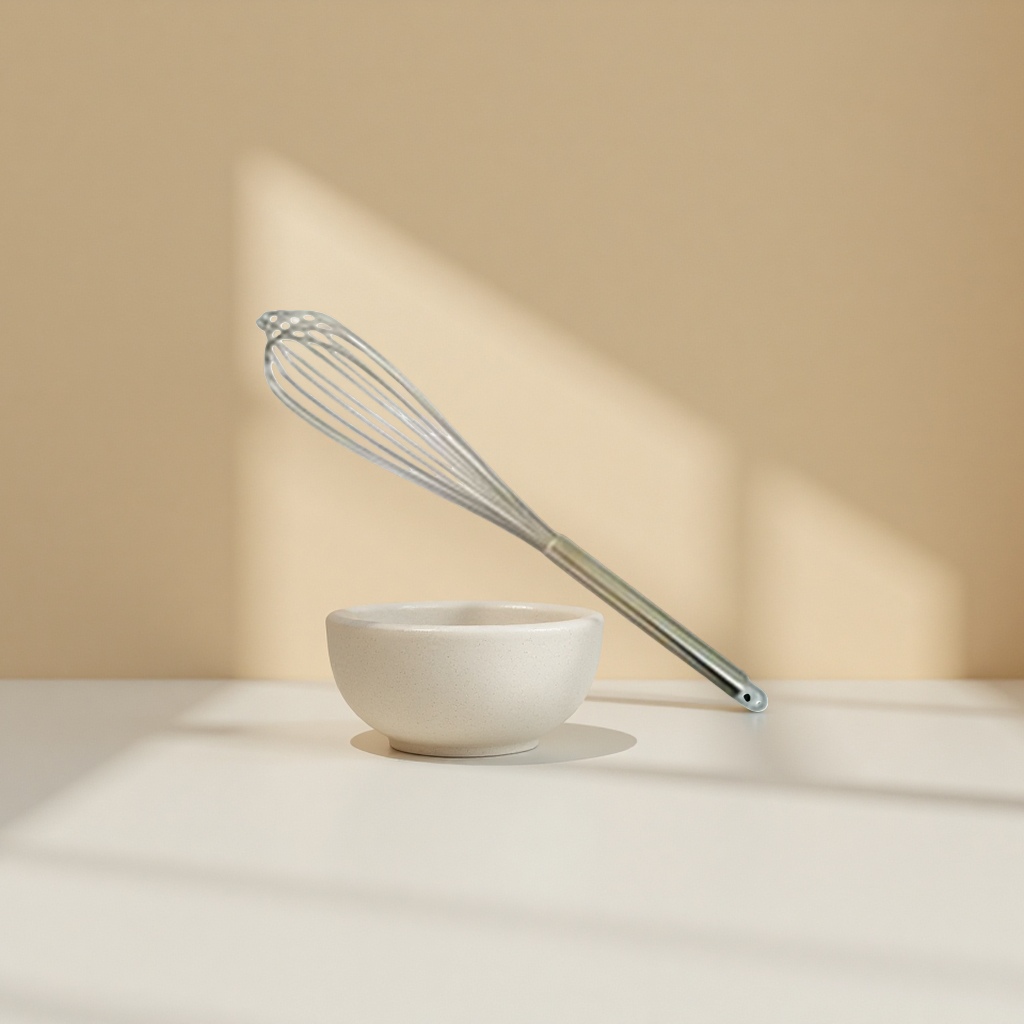 Silver metal egg beater, kitchen baking manual blender, stainless steel, corrosion-resistant Specification image