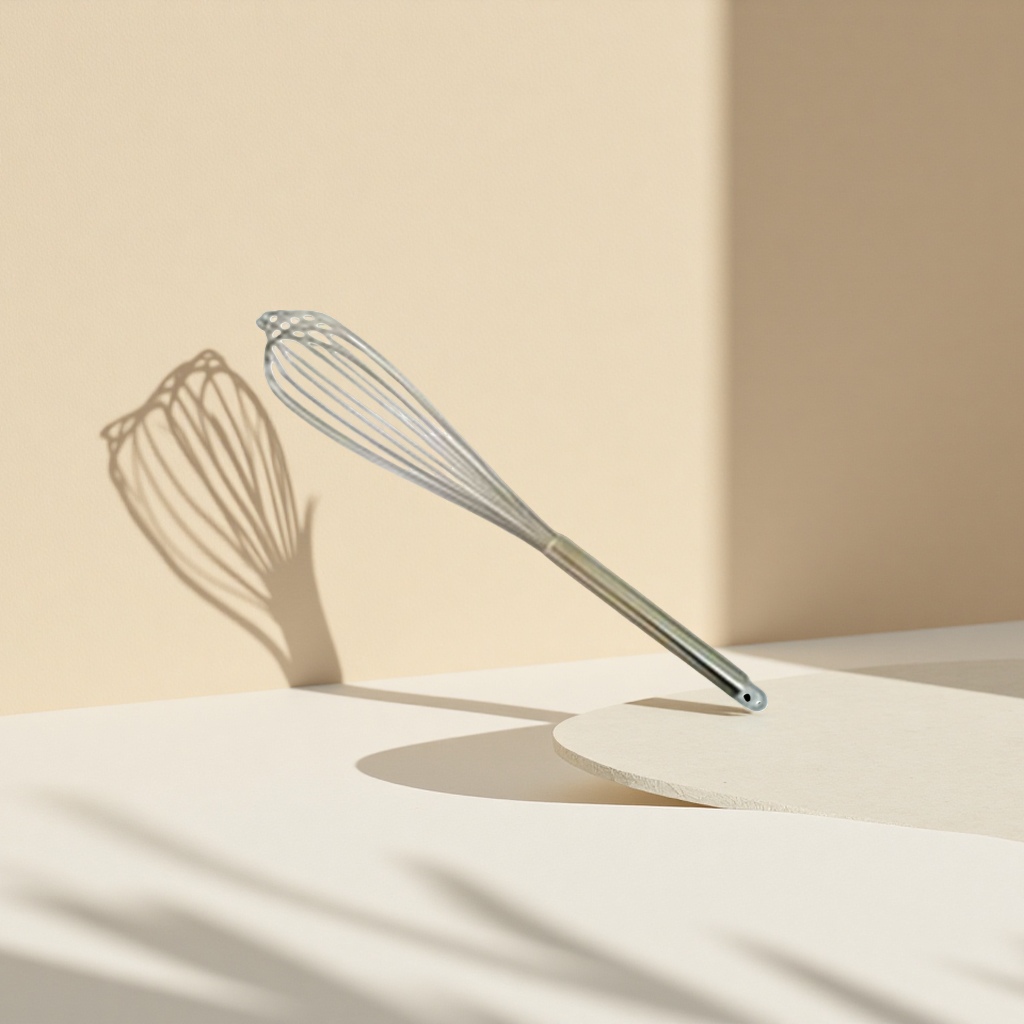 Silver metal egg beater, kitchen baking manual blender, stainless steel, corrosion-resistant Application Scenario