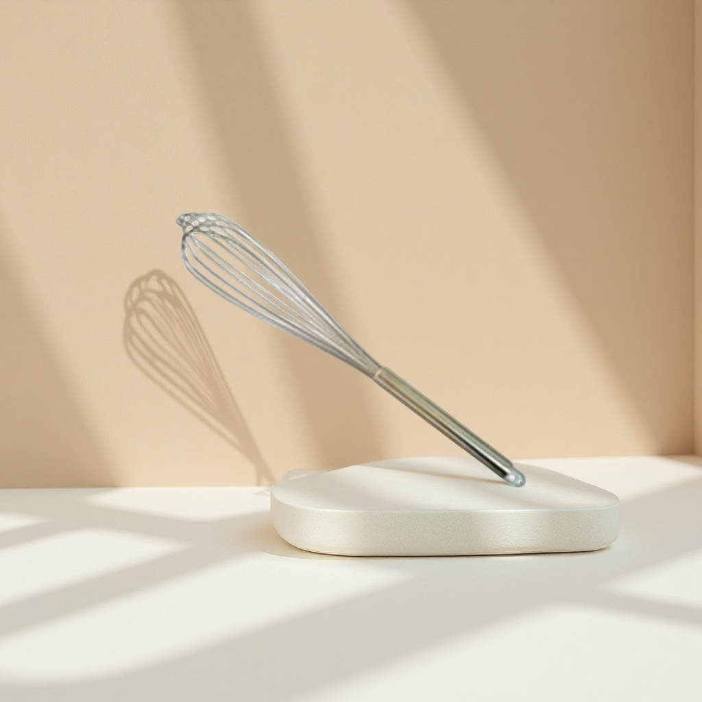 Silver metal egg beater, kitchen baking manual blender, stainless steel, corrosion-resistant