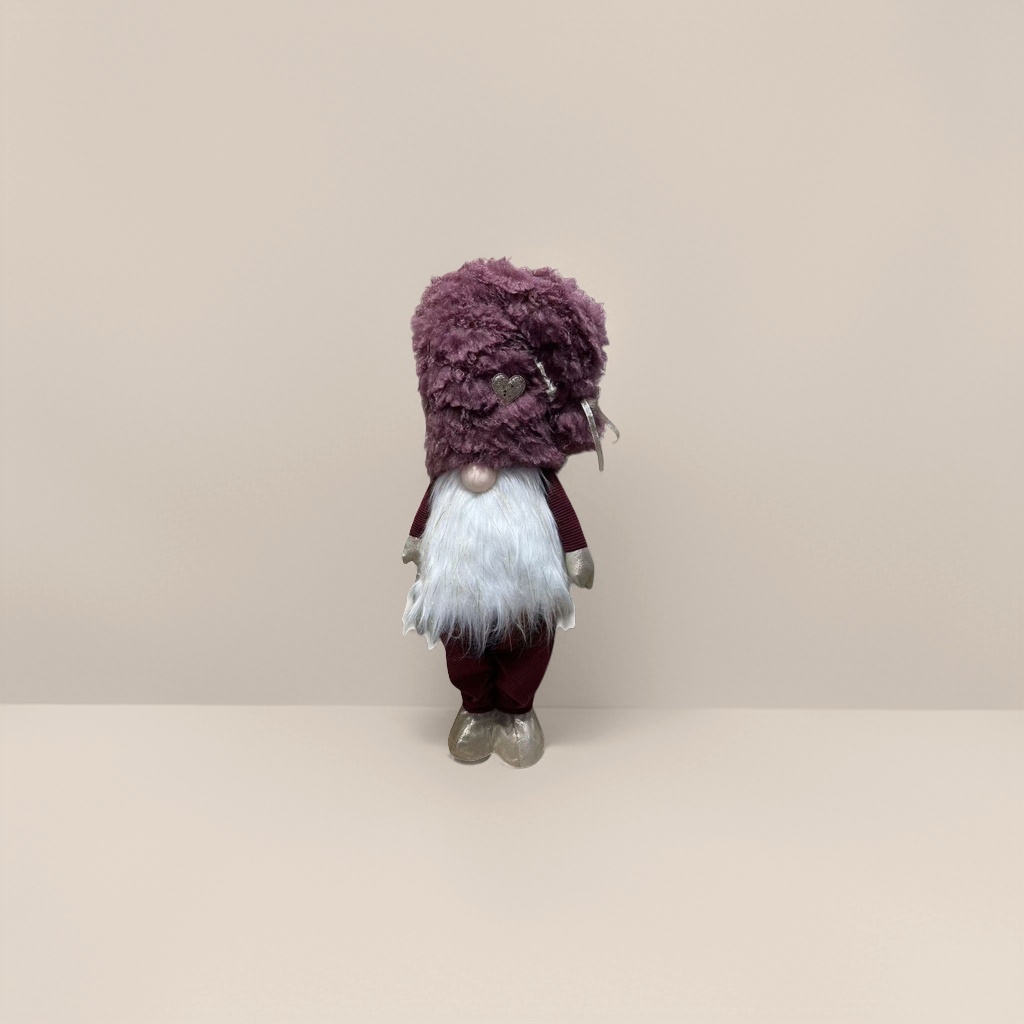 The Christmas purple plush hat paired with the long-bearded dwarf doll set is a cute cartoon holiday decoration details Picture