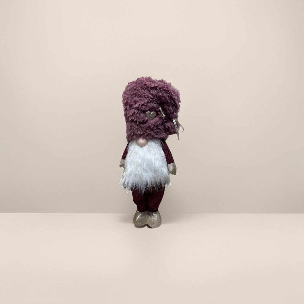 The Christmas purple plush hat paired with the long-bearded dwarf doll set is a cute cartoon holiday decoration
