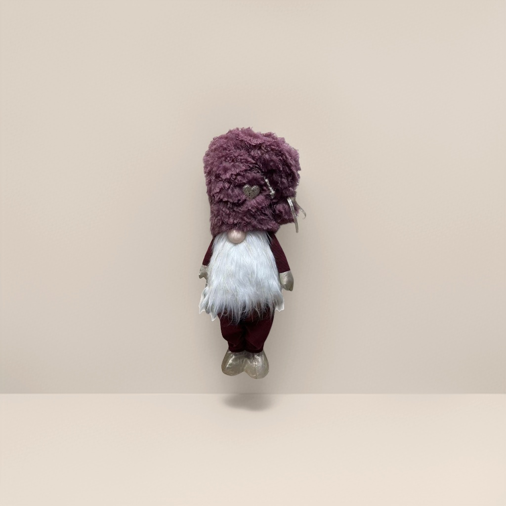 The Christmas purple plush hat paired with the long-bearded dwarf doll set is a cute cartoon holiday decoration Specification image