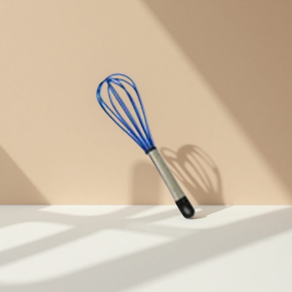 Blue egg beater, stainless steel manual kitchen baking tool, multi-functional whisk blender