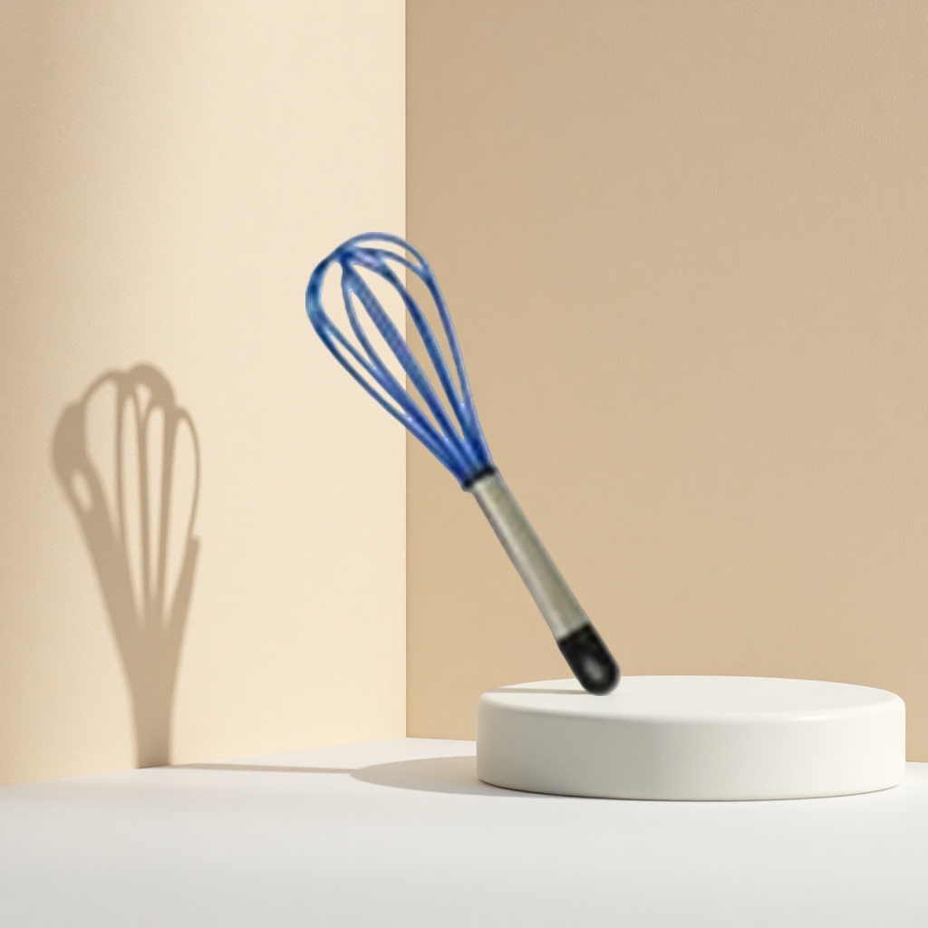Blue egg beater, stainless steel manual kitchen baking tool, multi-functional whisk blender details Picture