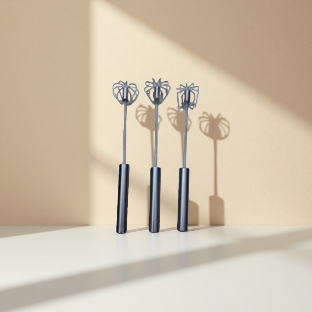 The silver high-elasticity egg beater is a household baking mixer that is lightweight and effortless details Picture