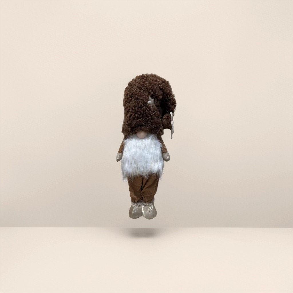 Navidad marrón rizado sombrero blanco barba muñeca peluche decoración de vacaciones regalos Specification image
