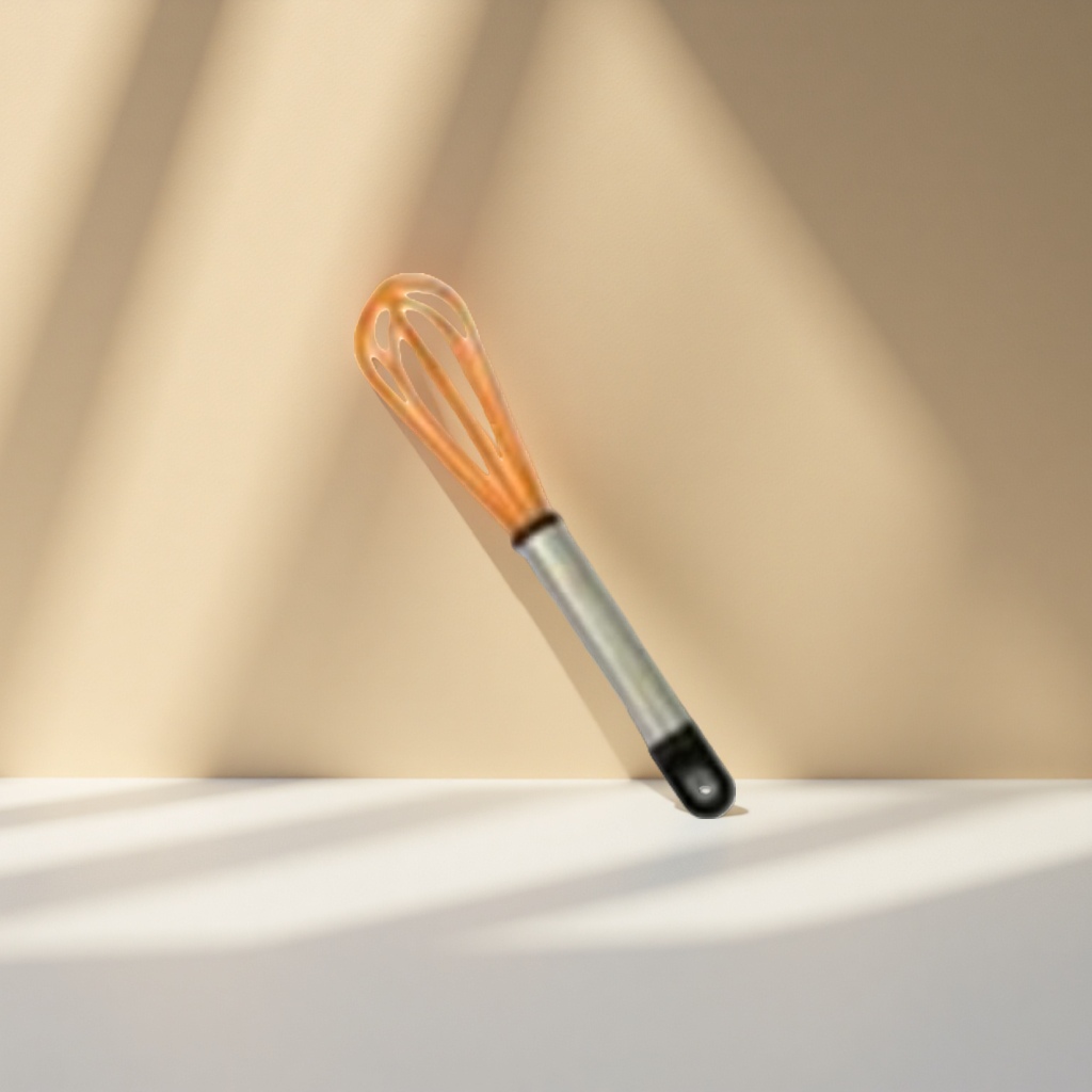Orange silicone egg beater, manual mixer, kitchen baking tool Application Scenario