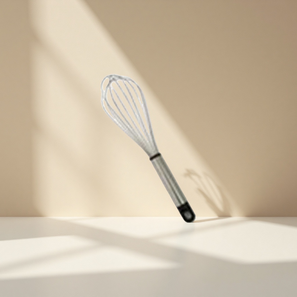 Silver metal egg beater, household baking manual whipper, high hardness, rust-proof and durable details Picture