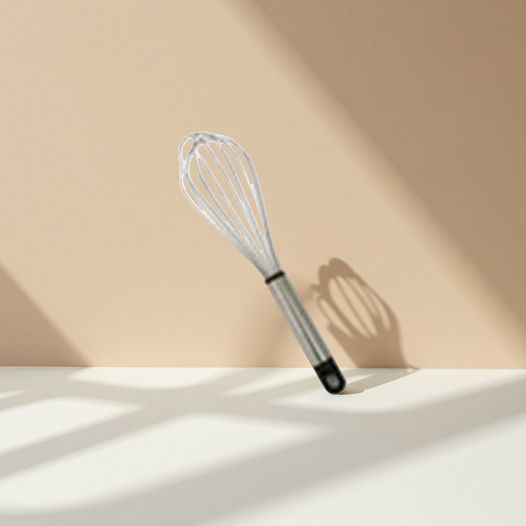 Silver metal egg beater, household baking manual whipper, high hardness, rust-proof and durable