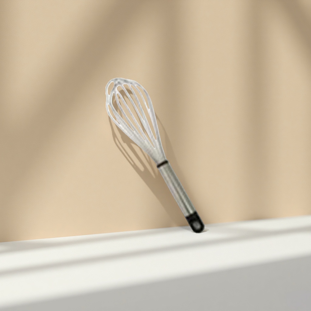 Silver metal egg beater, household baking manual whipper, high hardness, rust-proof and durable Specification image