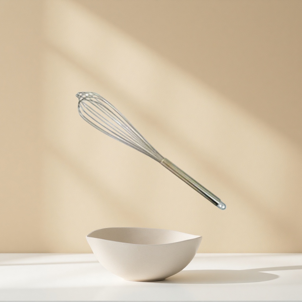 Silver metal egg beater, a home baking wonder, is a manual high-speed whisk that is light and effortless Application Scenario