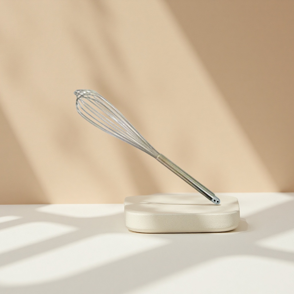 Silver metal egg beater, a home baking wonder, is a manual high-speed whisk that is light and effortless