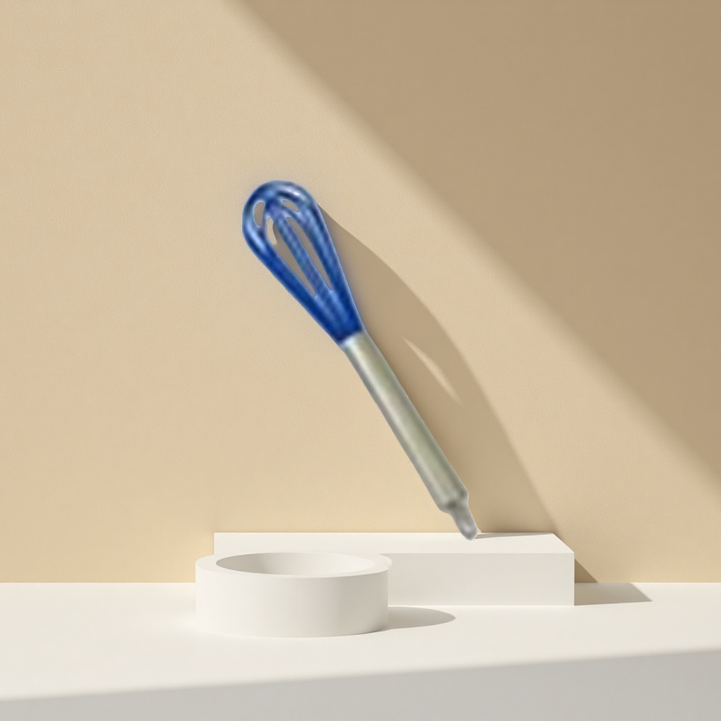 Blue egg beater, stainless steel manual kitchen baking tool, multi-functional blender details Picture