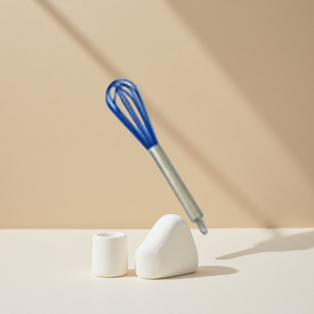 Blue egg beater, stainless steel manual kitchen baking tool, multi-functional blender Application Scenario