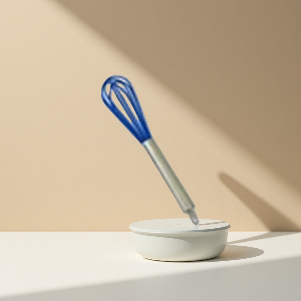 Blue egg beater, stainless steel manual kitchen baking tool, multi-functional blender Specification image