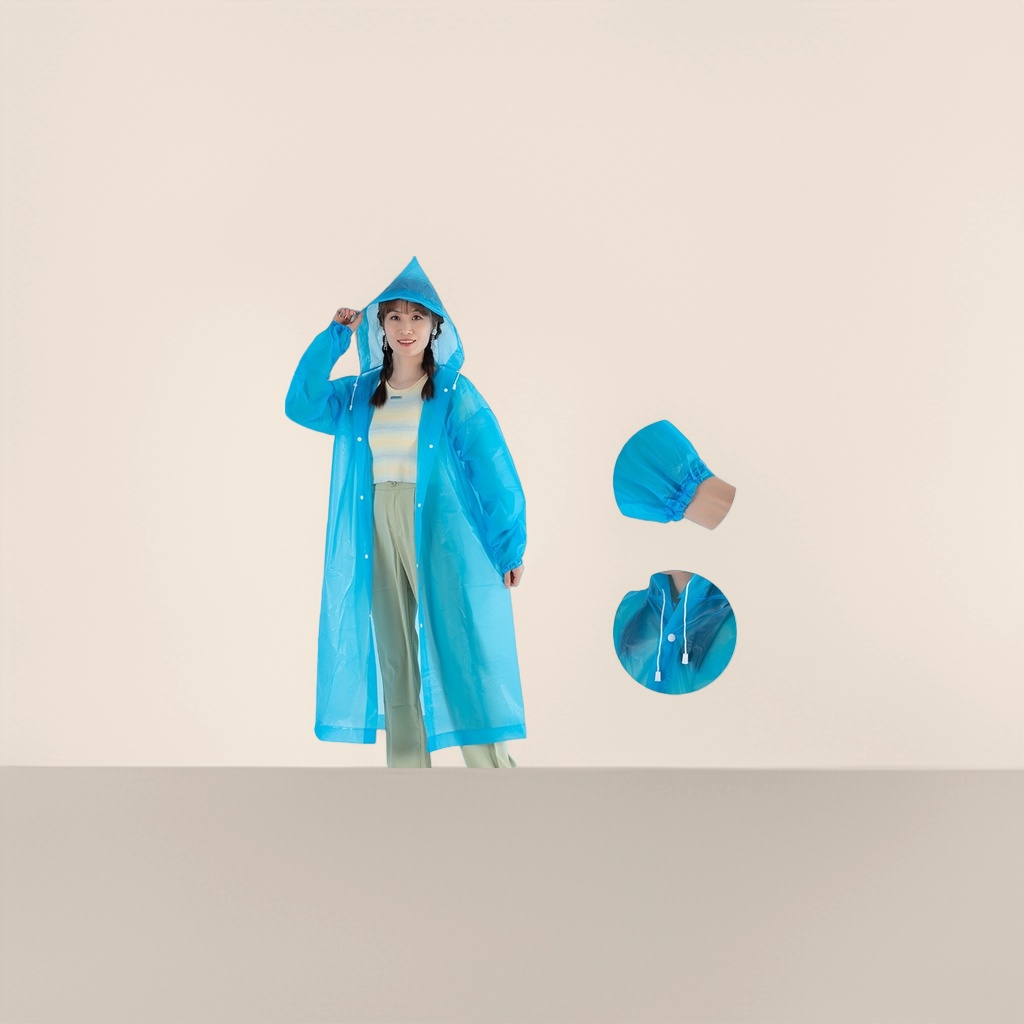 蓝色雨衣细节图