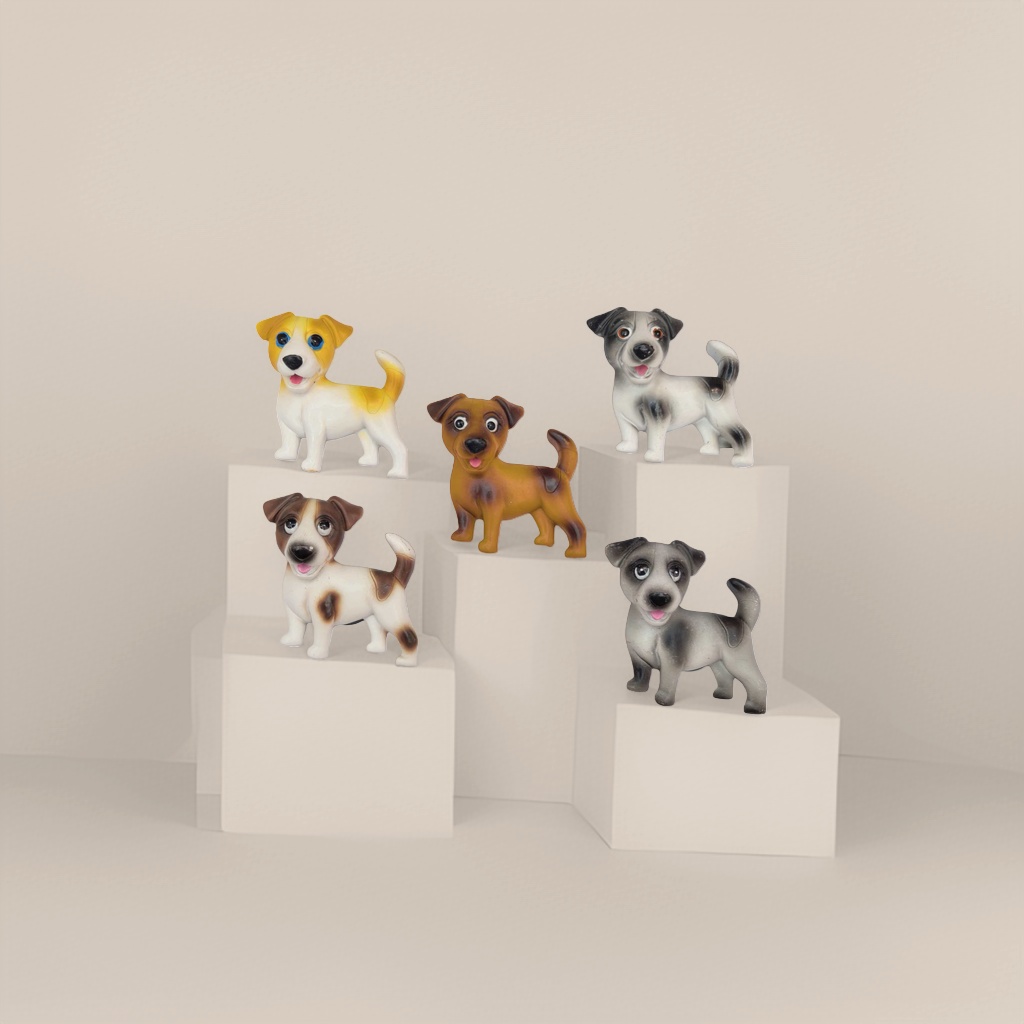 Five colorful dog-shaped magnetic stickers for kitchen refrigerator decoration and storage, practical magnetic stickers details Picture