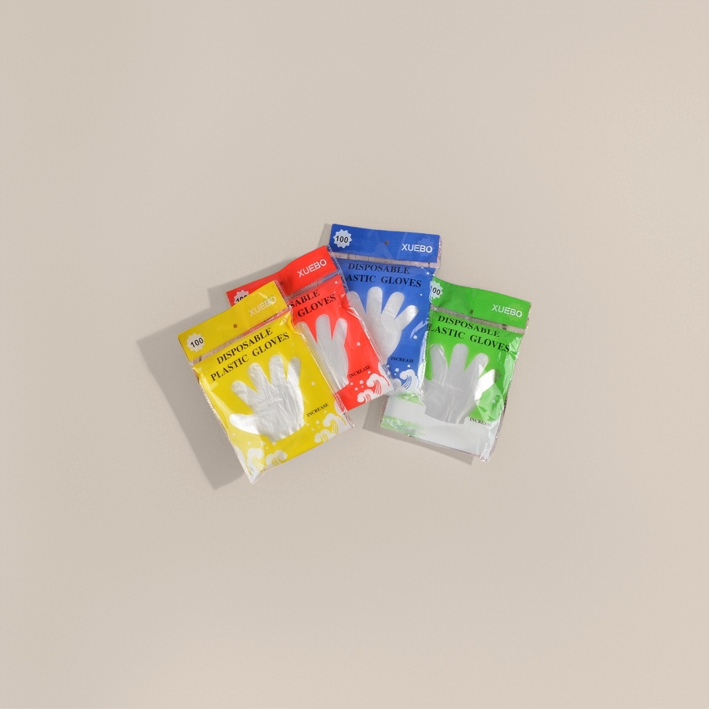 彩色包装一次性塑料手套 食品级加厚防滑耐磨家用厨房用
