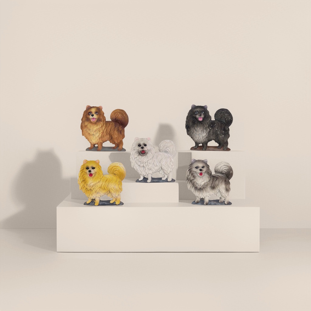 五只彩色博美犬造型磁贴 家居装饰冰箱贴可爱萌宠磁性贴