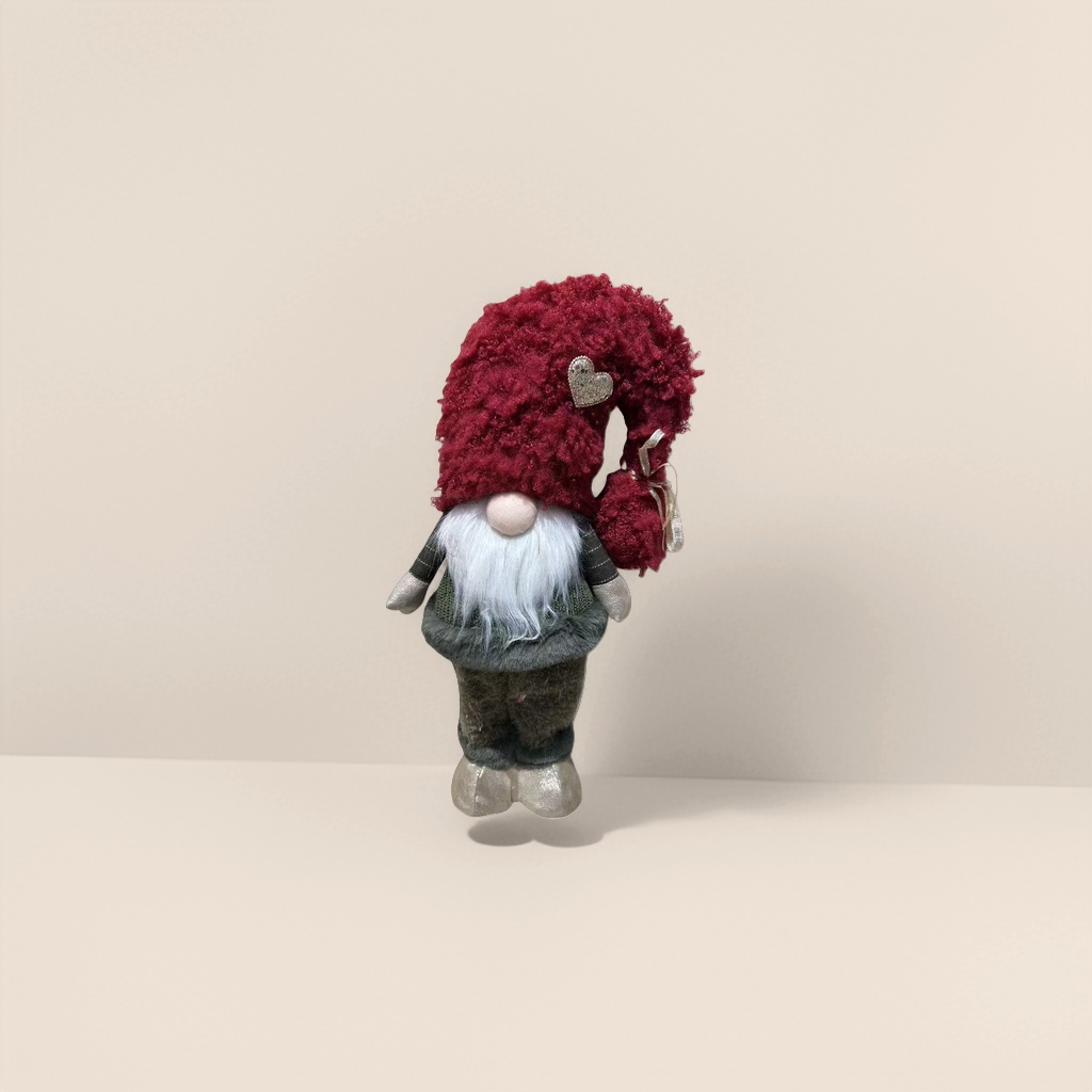 Red plush Christmas dwarf doll hat decorative item details Picture