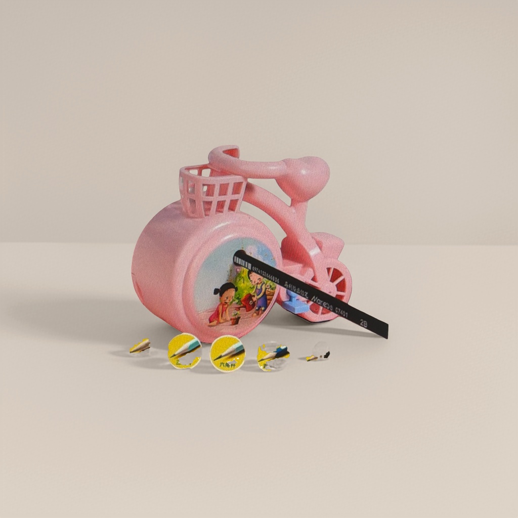 Pink bicycle-shaped pencil sharpener, student stationery, creative pencil sharpener, office supplies details Picture