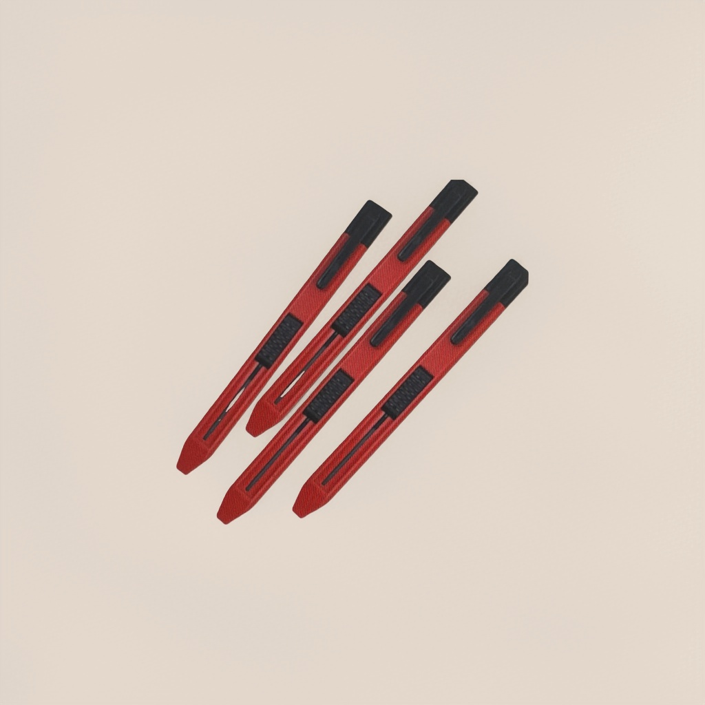 A four-piece gel pen with a red body and black handle Application Scenario