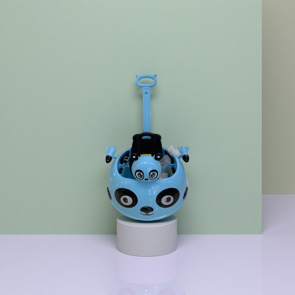 The blue panda-shaped children's twisty baby walker for 3-6 years old can be both sat on and twisted