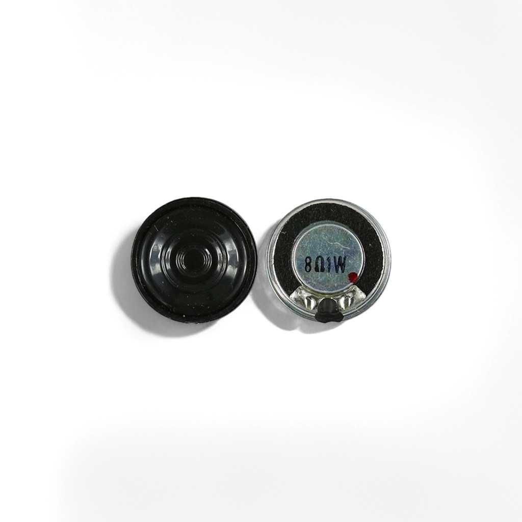 黑色20MM扬声器喇叭 8Ω 1W 正面背面展示