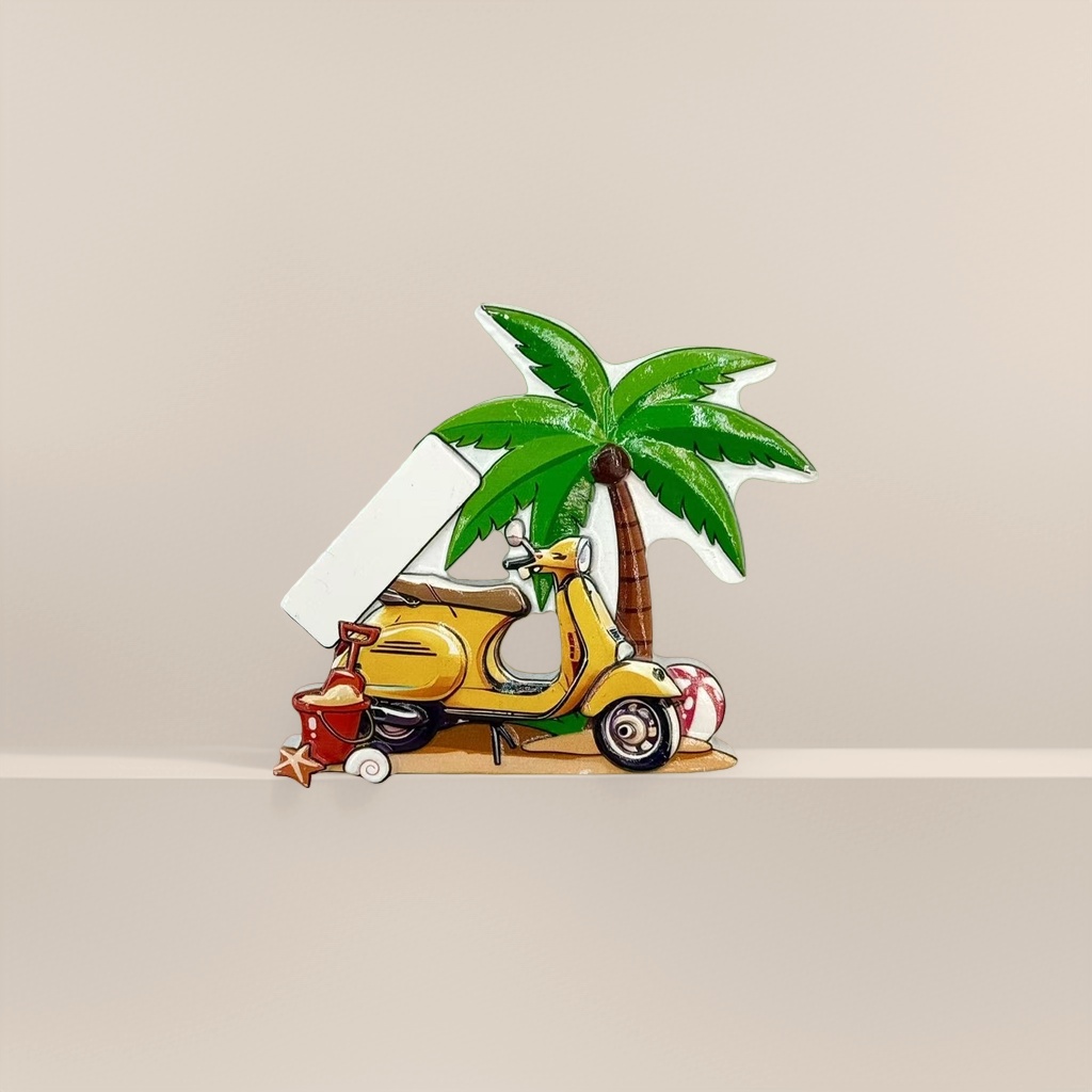 شريط رملي ملون مغمغنطيسي، مع كرات شاطئ حمراء من شجرة النخيل Specification image